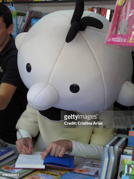 Greg Heffley, the protagonist of the famous book series "Diary of a Wimpy Kid ', featuring his adventures, signing copies of his latest works at Book...