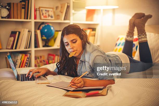studying time! - teen homework stock pictures, royalty-free photos & images