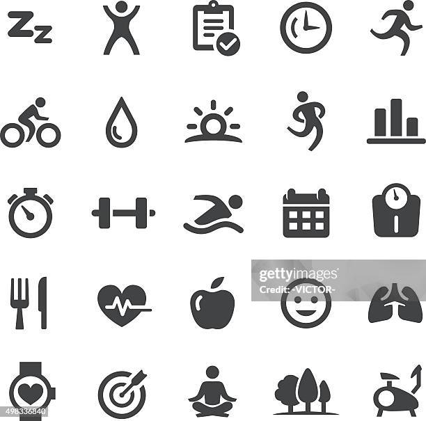 fitness icons - smart series - weights stock illustrations