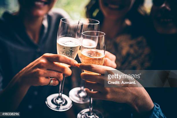to our friendship! - champagne stock pictures, royalty-free photos & images