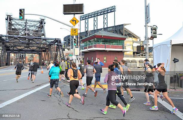 Runners participate with Ultra-marathoner Dean Karnazes in the 10th Annual URBANATHLON featuring Seiko, Six Star and Propel Electrolyte Water at AT&T...