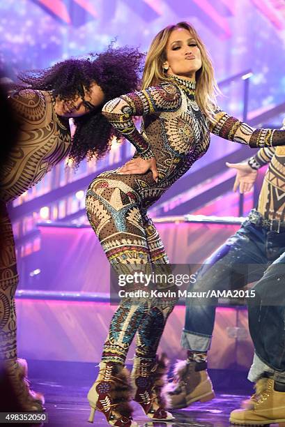 Actress/Recording artist Jennifer Lopez performs onstage during the 2015 American Music Awards at Microsoft Theater on November 22, 2015 in Los...