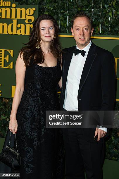 Kathryn Terry; Geordie Greig attend the Evening Standard Theatre Awards at The Old Vic Theatre on November 22, 2015 in London, England.