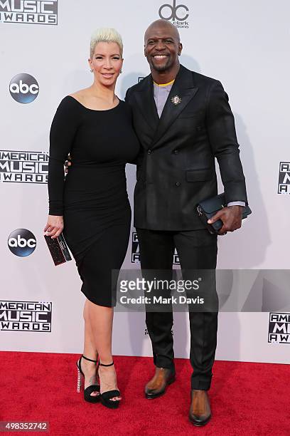 Actor Terry Crews and Rebecca King-Crews attend the 2015 American Music Awards at Microsoft Theater on November 22, 2015 in Los Angeles, California.
