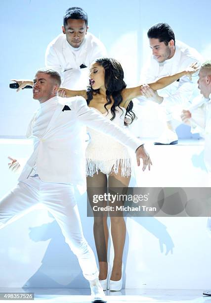 Ariana Grande performs onstage at the 2015 American Music Awards at Microsoft Theater on November 22, 2015 in Los Angeles, California.