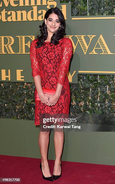 Natalie Dew attends the Evening Standard Theatre Awards at The Old Vic Theatre on November 22, 2015 in London, England.