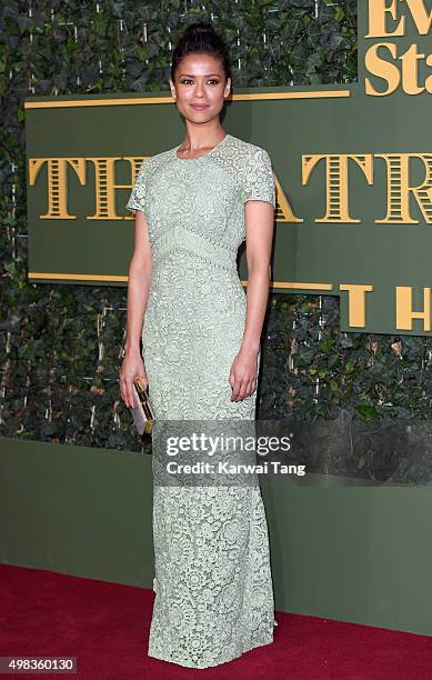 Gugu Mbatha-Raw attends the Evening Standard Theatre Awards at The Old Vic Theatre on November 22, 2015 in London, England.