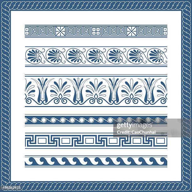 the frames of ancient greek style - greek style stock illustrations