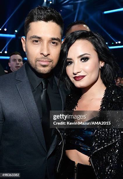 Actor Wilmer Valderrama and actress/recording artist Demi Lovato attend the 2015 American Music Awards at Microsoft Theater on November 22, 2015 in...