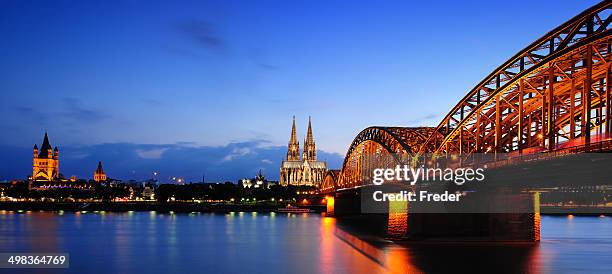 cologne at night - cologne cathedral stock pictures, royalty-free photos & images