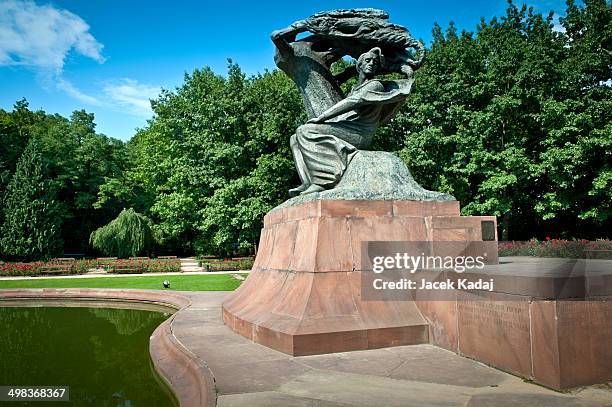 frederick chopin monument in summer - frederic chopin stock pictures, royalty-free photos & images