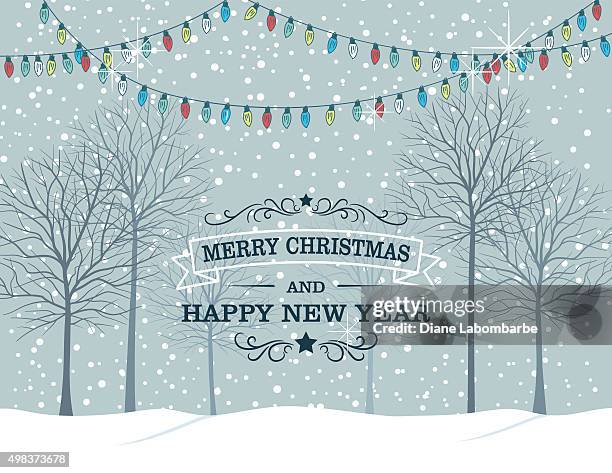 stockillustraties, clipart, cartoons en iconen met winter snowy landscape with trees. - weather improve in kashmir after two days of snowfall