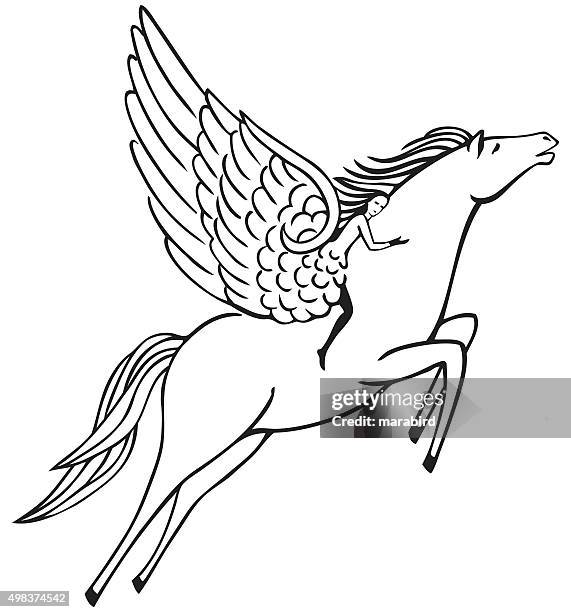 ilustraciones, imágenes clip art, dibujos animados e iconos de stock de pegasus - mitología griega