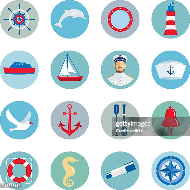 nautical icons - albatross stock illustrations