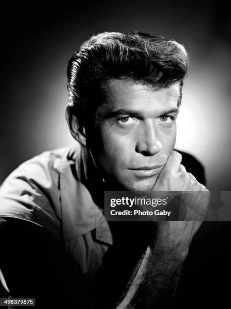 American actor George Nader , Los Angeles, 1958.