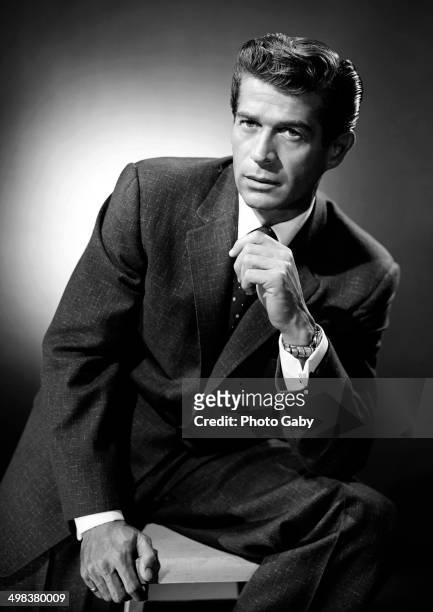 American actor George Nader , Los Angeles, 1958.