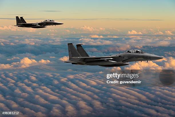 military jets in flight - aerospace industry technology stock pictures, royalty-free photos & images