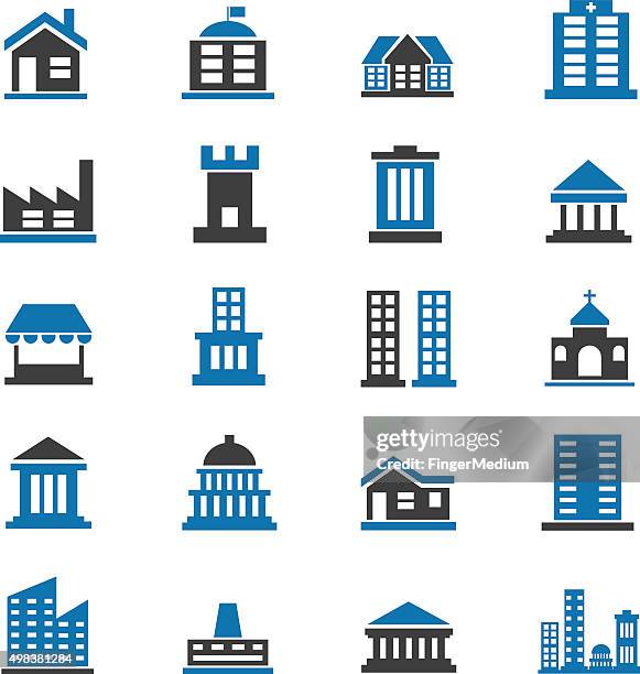 building icons set - warehouse interior stock illustrations