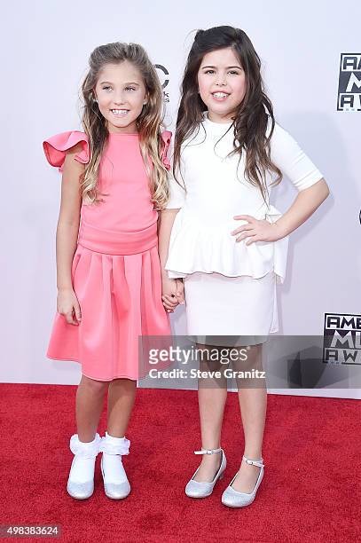 Personalities Rosie Grace and Sophia Grace attend the 2015 American Music Awards at Microsoft Theater on November 22, 2015 in Los Angeles, California.
