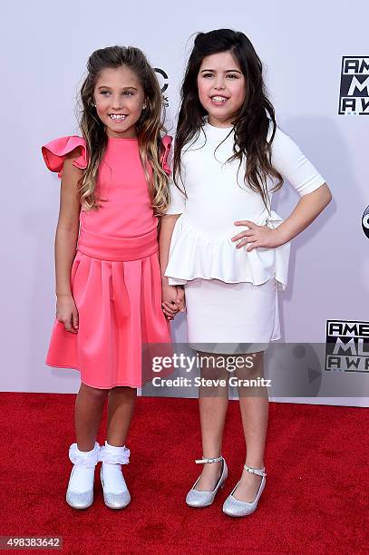 Personalities Rosie Grace and Sophia Grace attend the 2015 American Music Awards at Microsoft Theater on November 22, 2015 in Los Angeles, California.