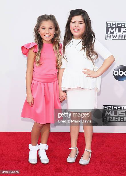 Personalities Rosie Grace and Sophia Grace attend the 2015 American Music Awards at Microsoft Theater on November 22, 2015 in Los Angeles, California.