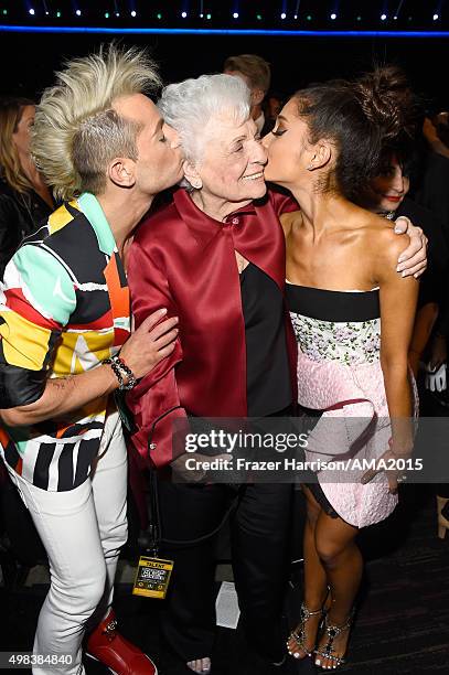 Personality Frankie J. Grande, Marjorie 'Nonna' Grande, and recording artist Ariana Grande attend the 2015 American Music Awards at Microsoft Theater...