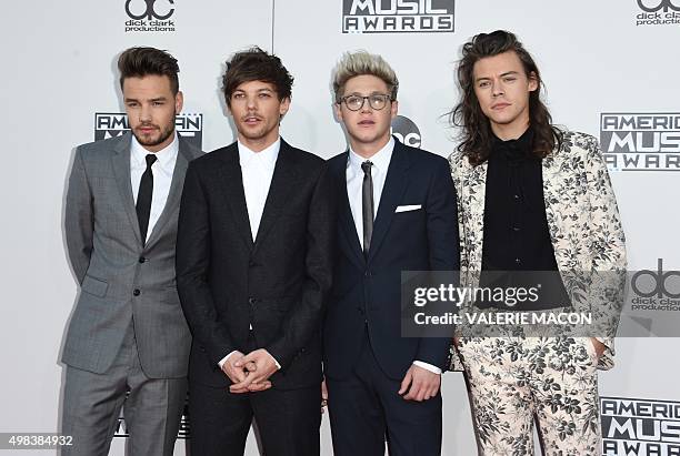 Liam Payne, Louis Tomlinson, Niall Horan, and Harry Styles of One Direction attend the 2015 American Music Awards at the Microsoft Theater at L.A....