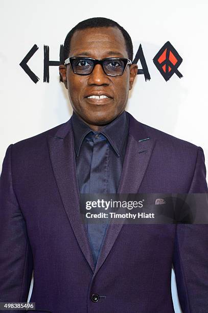 Wesley Snipes attends the world premiere of "Chi-Raq" at The Chicago Theatre on November 22, 2015 in Chicago, Illinois.