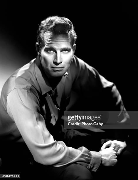 American actor Charlton Heston , Los Angeles, 1957.