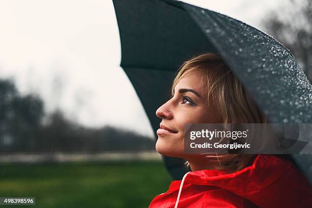 raindrops and happiness - hair fall stock pictures, royalty-free photos & images