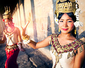 Traditional Aspara Dancers Siem Reap Cambodia Concept