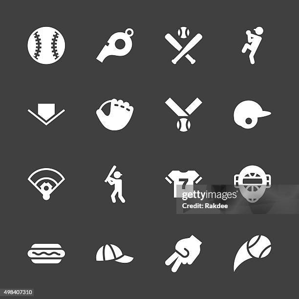 baseball icon - white series - home run stock illustrations