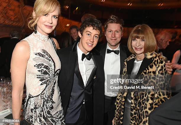 Nicole Kidman, Alex Sharp, Christopher Bailey and Anna Wintour attend a champagne reception ahead of The London Evening Standard Theatre Awards in...