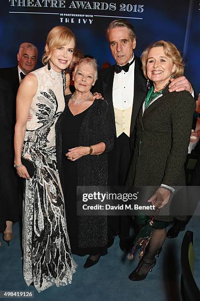 Nicole Kidman, Dame Judi Dench, Jeremy Irons and Sinead Cusack attend a champagne reception ahead of The London Evening Standard Theatre Awards in...