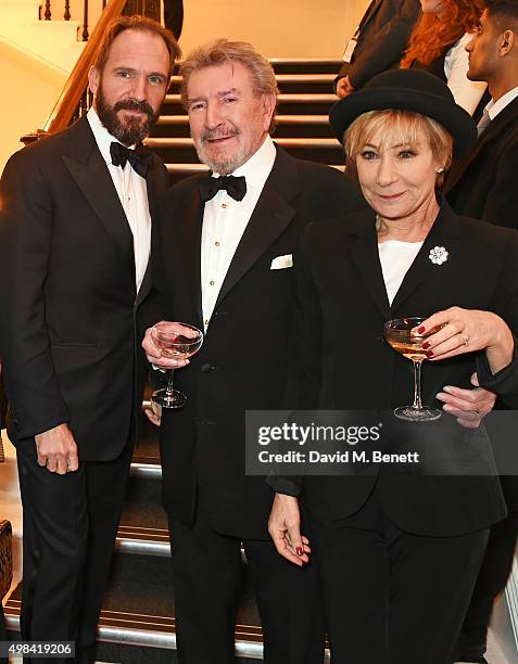 Ralph Fiennes, Gawn Grainger and Zoe Wanamaker attend a champagne reception ahead of The London Evening Standard Theatre Awards in partnership with...