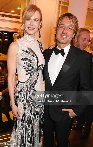 Nicole Kidman and Keith Urban attend a champagne reception ahead of The London Evening Standard Theatre Awards in partnership with The Ivy at The Old...