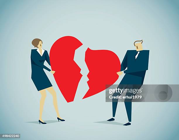 divorce, separation - couple argue stock illustrations