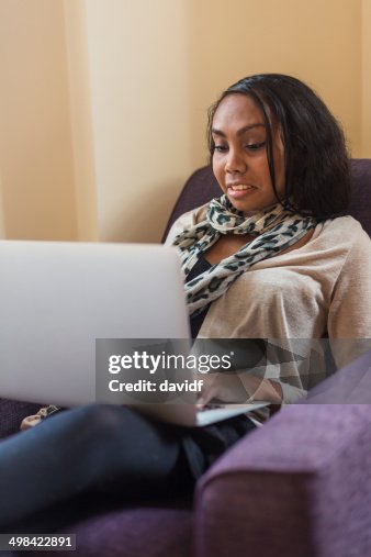 Laptop Computer Aboriginal Woman High-Res Stock Photo - Getty Images