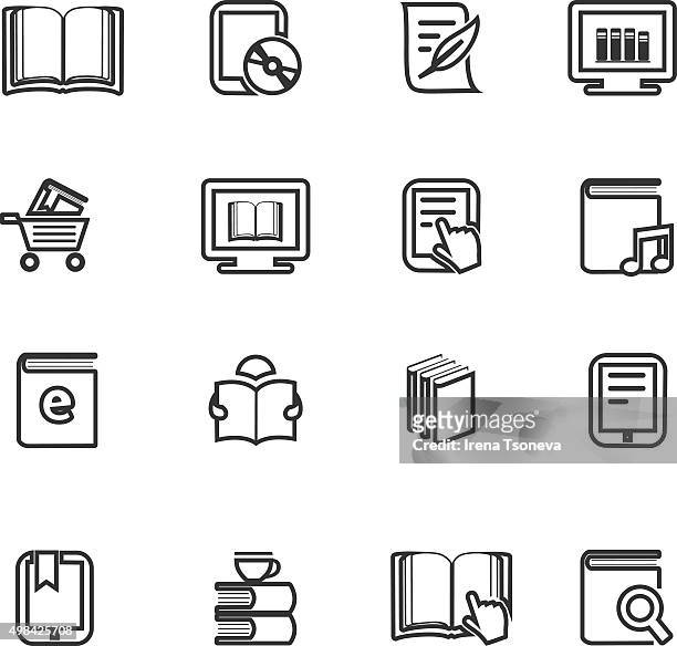 ebook and literature icons - workbook stock illustrations