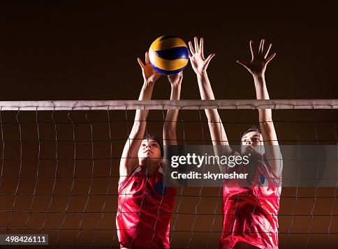 Volleyball action. Volleyball action.