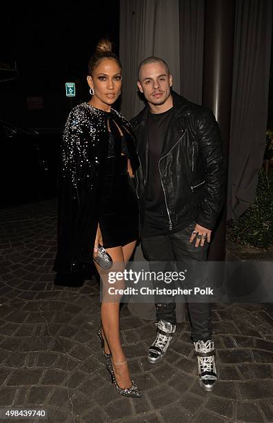 Actress/recording artist Jennifer Lopez and Casper Smart attends Jennifer Lopez’s 2015 American Music Awards After Party hosted by CÎROC with Cross...