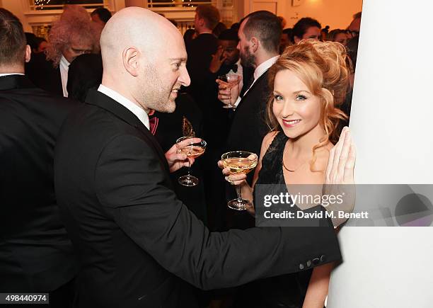 Amy Beth Hayes attends a champagne reception ahead of The London Evening Standard Theatre Awards in partnership with The Ivy at The Old Vic Theatre...