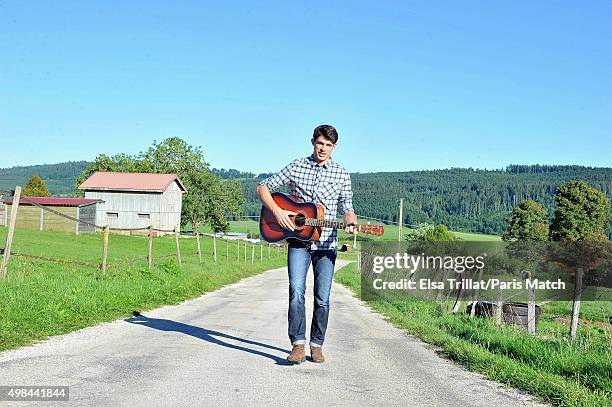 Singer and winner of France's tv version of the Voice, Lilian Renaud is photographed for Paris Match on August 26, 2015 in Besancon, France.