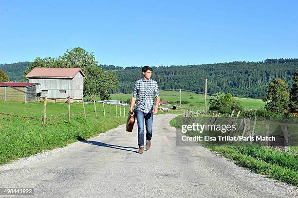 Singer and winner of France's tv version of the Voice, Lilian Renaud is photographed for Paris Match on August 26, 2015 in Besancon, France.