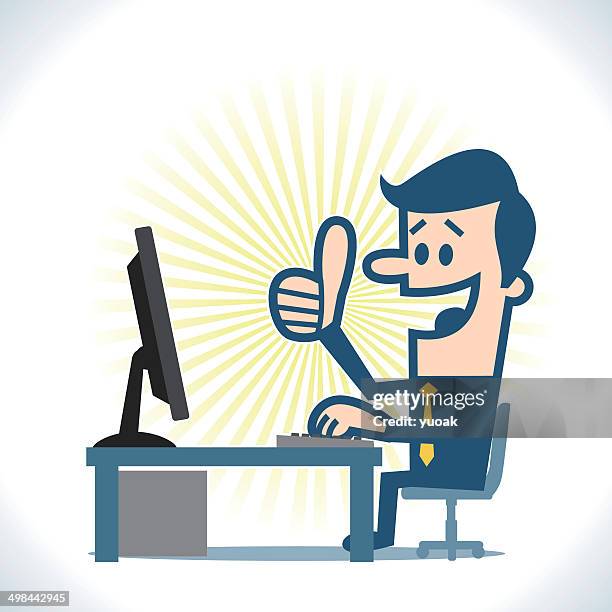 Man Using Computer Cartoon Question 851 Computer Savvy Cartoon Stock Photos, High-Res Pictures, and Images ...