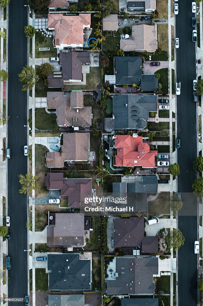 Aerial view of a residential area,LA