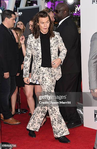 Recording artist Harry Styles of One Direction attends the 2015 American Music Awards at Microsoft Theater on November 22, 2015 in Los Angeles,...