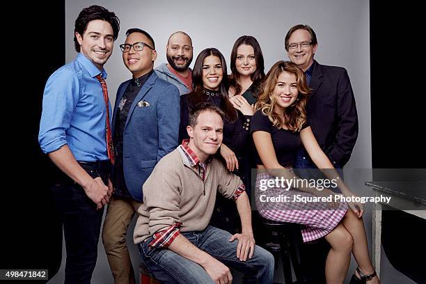 Executive producer Justin Spitzer and actors America Ferrera, Nichole Bloom, Mark McKinney, Colton Dunn, Lauren Ash, Nico Santos, and Ben Feldman of...