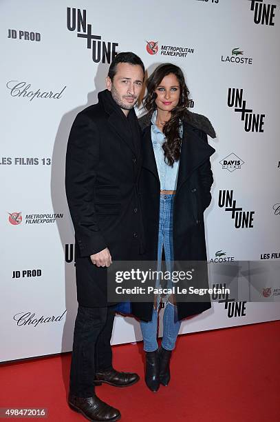 Michael Cohen and Malika Menard attend The "Un + Une" Paris Premiere At Cinema UGC Normandie on November 23, 2015 in Paris, France.