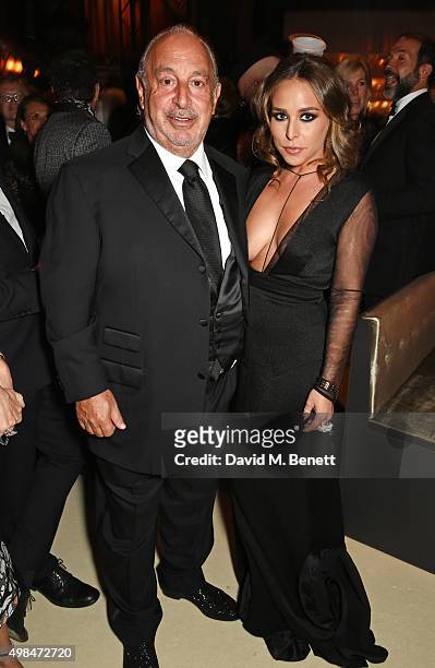 Sir Philip Green and Chloe Green attend a drinks reception at the British Fashion Awards in partnership with Swarovski at the London Coliseum on...